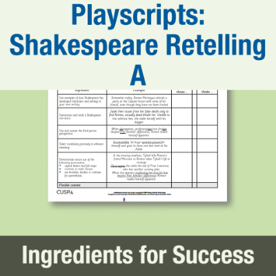 Image of Year 5 Writing A (Playscripts: Shakespeare Retelling) Ingredients for Success IFS CUSP Resource