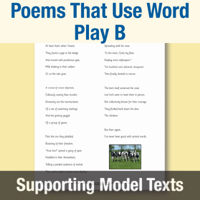 Image of Year 5 Writing B (Poems That Use Word Play) Supporting Model Text SMT CUSP Resource