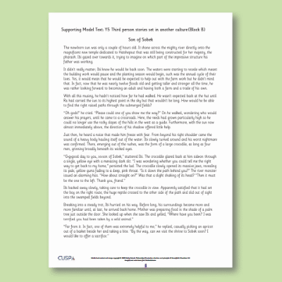 Y5 Writing B (Third Person Stories Set in Another Culture) Supporting Model Text SMT