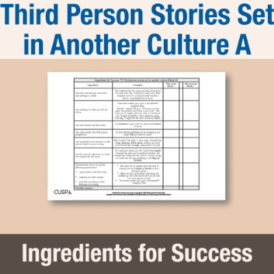 Image of Year 5 Writing A (Third Person Stories Set in Another Culture) Ingredients for Success IFS CUSP Resource