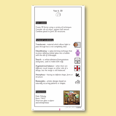 Y6 Art and Design D (3D) Knowledge Notes KN