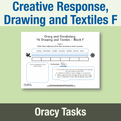 Image of Year 6 Art and Design F (Creative Response, Drawing and Textiles) Oracy Tasks OT CUSP Resource