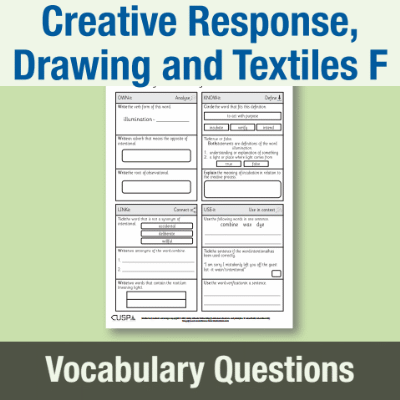 Image of Year 6 Art and Design F (Creative Response, Drawing and Textiles) Vocabulary Questions VQ CUSP Resource