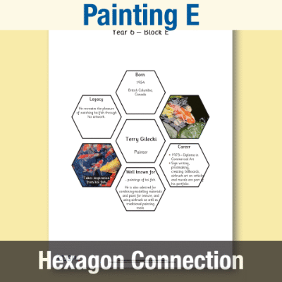 Image of Year 6 Art E (Painting) AR Significant Artists Hexagon Connections CUSP Resource