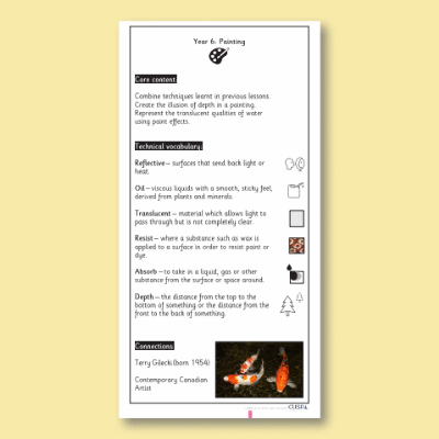 Y6 Art and Design E (Painting) Knowledge Notes KN