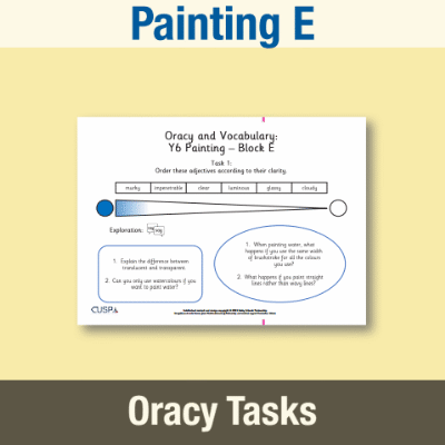 Image of Year 6 Art and Design E (Painting) Oracy Tasks OT CUSP Resource