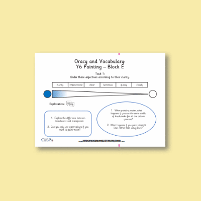 Y6 Art and Design E (Painting) Oracy Tasks OT