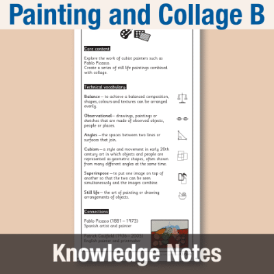 Image of Year 6 Art and Design B (Painting and Collage) Knowledge Notes KN CUSP Resource