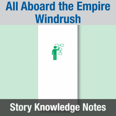 Image of Year 06 Communication (All Aboard the Empire Windrush) Story Knowledge Notes CUSP ResourceAccess Autumn 277x102mm Printed in Black;    6 Leaf Set in pads of 16