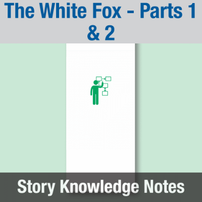 Image of Year 06 Communication (The White Fox - Parts 1 & 2) Story Knowledge Notes CUSP ResourceAccess Spring 277x102mm Printed in Black;    5 Leaf Set in pads of 16