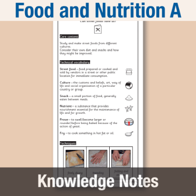 Image of Year 6 Design and Technology A (Food and Nutrition) Knowledge Notes KN CUSP Resource