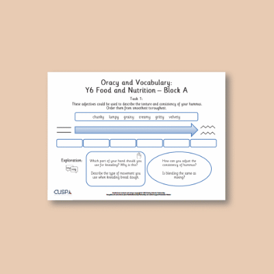 Y6 Design and Technology A (Food and Nutrition) Oracy Tasks OT