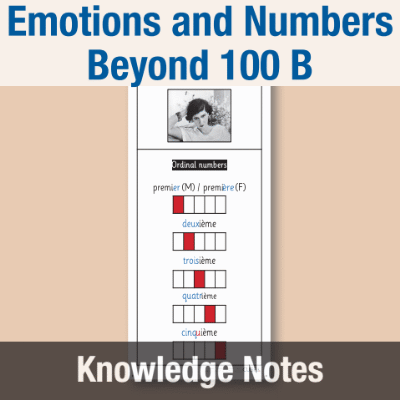 Image of Year 6 French B (Emotions and Numbers Beyond 100) Knowledge Notes KN CUSP Resource