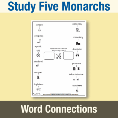 Image of Year 6 History (Study Five Monarchs to Extend Pupils’ Chronological Knowledge from 1066) Word Connections WC CUSP Resource