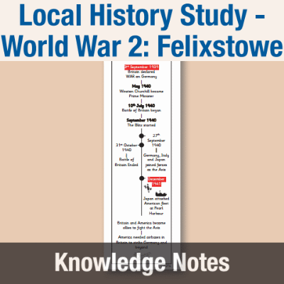 Image of Year 6 History (Local History Study - How did conflict change our locality in World War 2?: Felixstowe) Knowledge Notes KN CUSP Resource