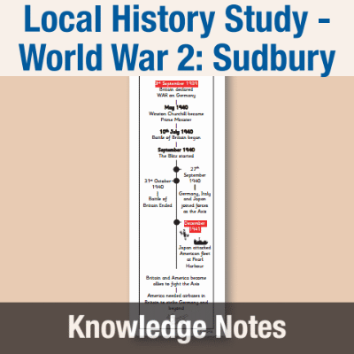 Image of Year 6 History (Local History Study - How did conflict change our locality in World War 2?: Sudbury) Knowledge Notes KN CUSP Resource