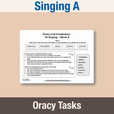 Image of Year 6 Music A (Singing) Oracy Tasks OT CUSP Resource