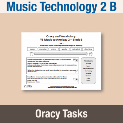 Image of Year 6 Music B (Music Technology 2) Oracy Tasks OT CUSP Resource