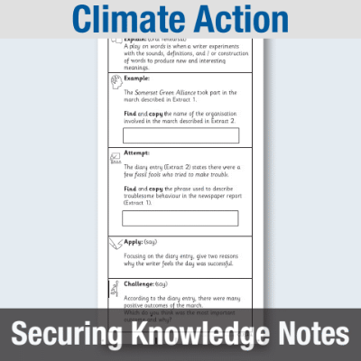 Image of Year 6 Reading (Climate Action) Knowledge Notes SKN CUSP Resource