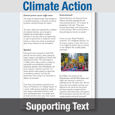 Image of Year 6 Reading (Climate Action) Supporting Text ST CUSP Resource