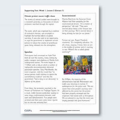 Y6 Reading (Climate Action) Supporting Text ST