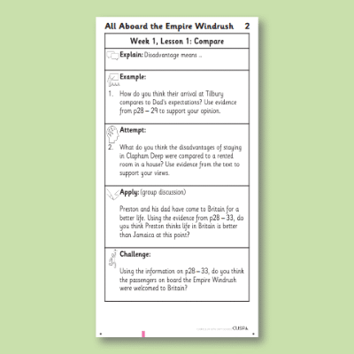 Y6 Reading (All Aboard the Empire Windrush 2) Knowledge Notes KN