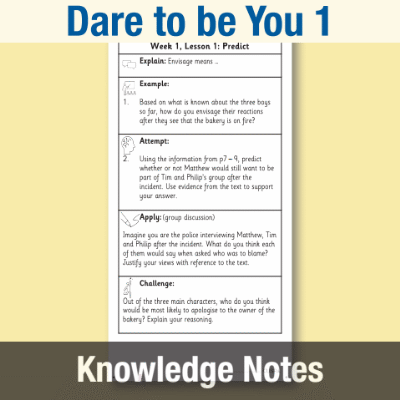Image of Year 6 Reading (Dare to be You 1) Knowledge Notes KN CUSP Resource