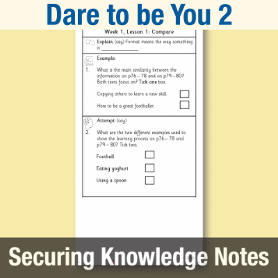 Image of Year 6 Reading (Dare to be You 2) Knowledge Notes SKN CUSP Resource