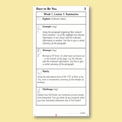 Y6 Reading (Dare to be You 3) Knowledge Notes KN