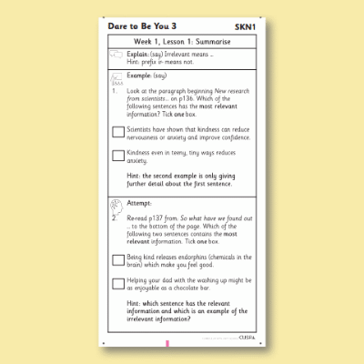 Y6 Reading (Dare to be You 3) Knowledge Notes SKN