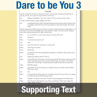 Image of Year 6 Reading (Dare to be You 3) Supporting Text ST CUSP Resource