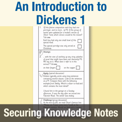Image of Year 6 Reading (An Introduction to Dickens 1) Knowledge Notes SKN CUSP Resource