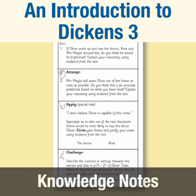 Image of Year 6 Reading (An Introduction to Dickens 3) Knowledge Notes KN CUSP Resource