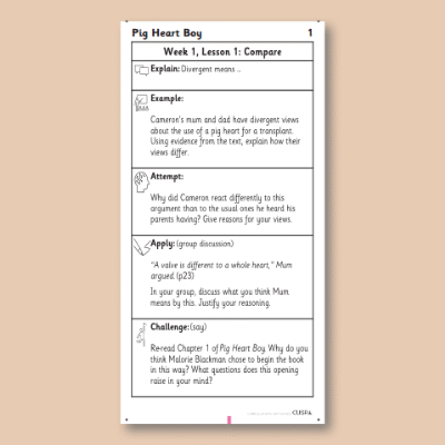 Y6 Reading (Pig Heart Boy 1) Knowledge Notes KN