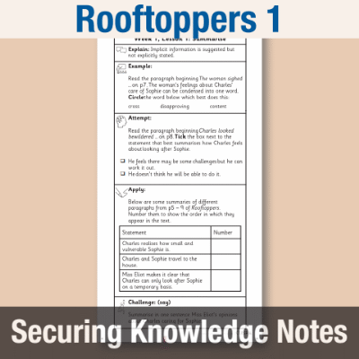 Image of Year 6 Reading (Rooftoppers 1) Knowledge Notes SKN CUSP Resource