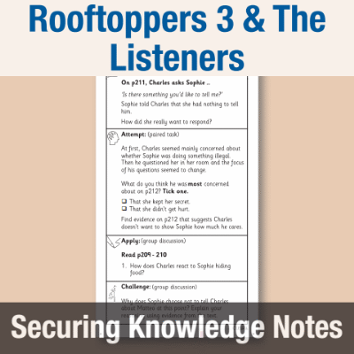 Image of Year 6 Reading (Rooftoppers 3 & The Listeners) Knowledge Notes SKN CUSP Resource