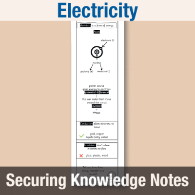 Image of Year 6 Science (Electricity) Knowledge Notes SKN CUSP Resource