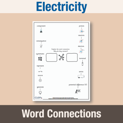 Image of Year 6 Science (Electricity) Word Connections WC CUSP Resource