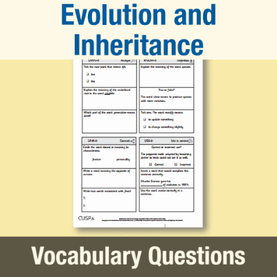 Image of Year 6 Science (Evolution and Inheritance) Vocabulary Questions VQ CUSP Resource
