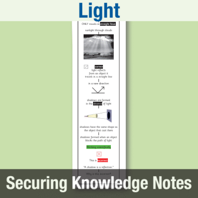 Image of Year 6 Science (Light) Knowledge Notes SKN CUSP Resource