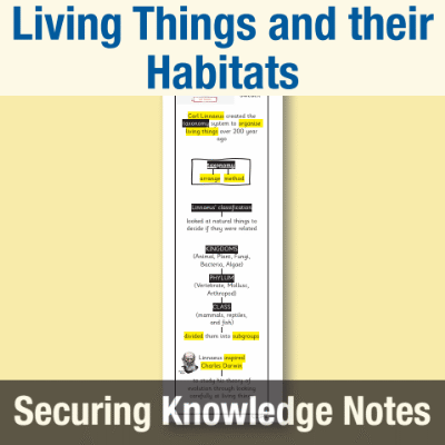Image of Year 6 Science (Living Things and their Habitats) Knowledge Notes SKN CUSP Resource