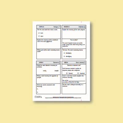 Y6 Science (Living Things and their Habitats) Vocabulary Questions VQ