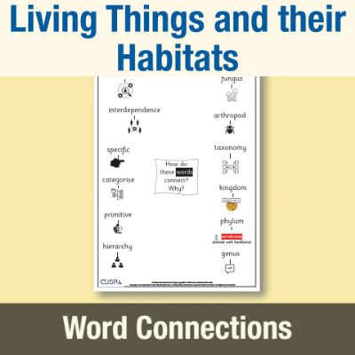 Image of Year 6 Science (Living Things and their Habitats) Word Connections WC CUSP Resource