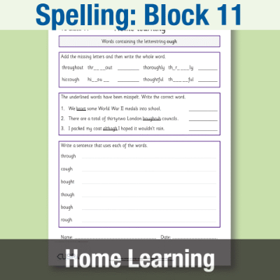 Image of Year 6 Spelling Block 11 Home Learning HL CUSP Resource