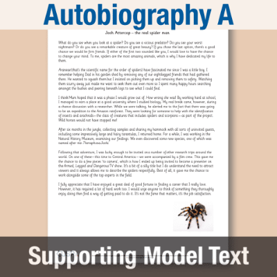 Image of Year 6 Writing A (Autobiography) Supporting Model Text SMT CUSP Resource