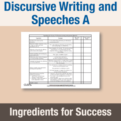 Image of Year 6 Writing A (Discursive Writing and Speeches) Ingredients for Success IFS CUSP Resource