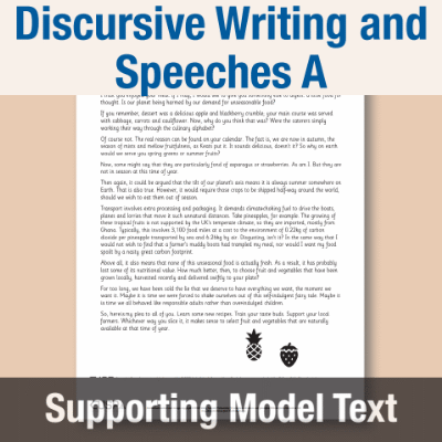 Image of Year 6 Writing A (Discursive Writing and Speeches) Supporting Model Text SMT CUSP Resource