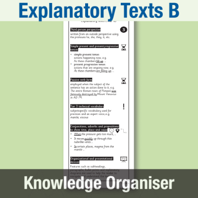 Image of Year 6 Writing B (Explanatory Texts) Knowledge Organiser KO CUSP Resource