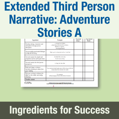 Image of Year 6 Writing A (Extended Third Person Narrative: Adventure Stories) Ingredients for Success IFS CUSP Resource