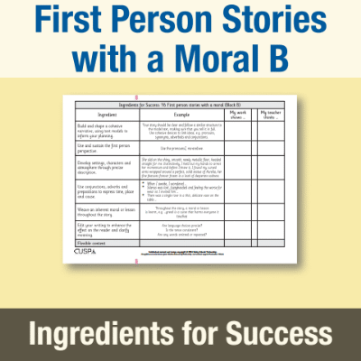 Image of Year 6 Writing B (First Person Stories with a Moral) Ingredients for Success IFS CUSP Resource